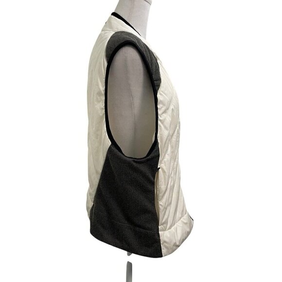 prAna Lightweight Full Zip Quilted Vest Pockets White Gray Women's size XL - Picture 3 of 8